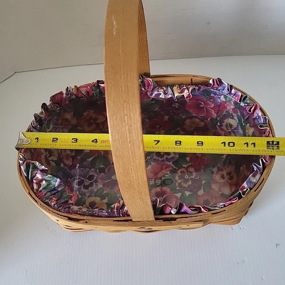 Peterboro Basket Company 1854 - Basket with handle‎ W Floral Liner